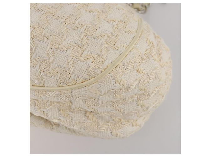 Bolso CHANEL Tweed Blanco Plata CC Auth 196872 - vista 10