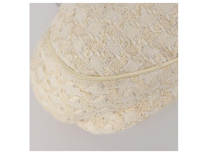 Bolso CHANEL Tweed Blanco Plata CC Auth 196872 - vista 11