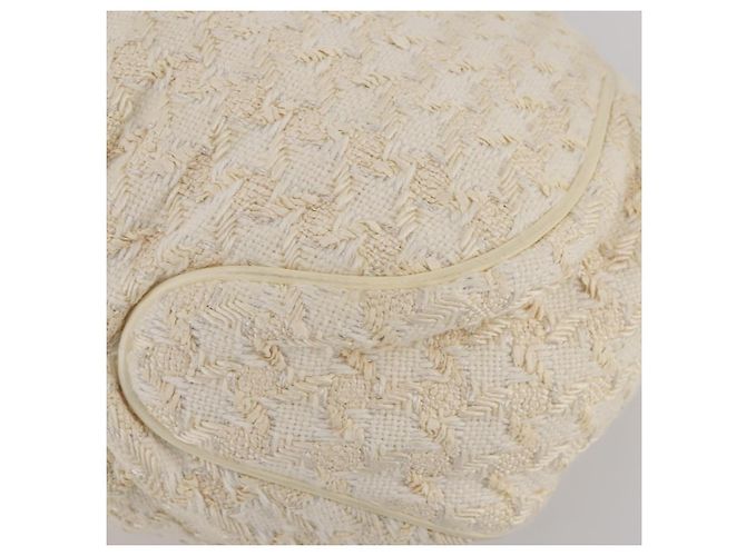 Bolso CHANEL Tweed Blanco Plata CC Auth 196872 - vista 12