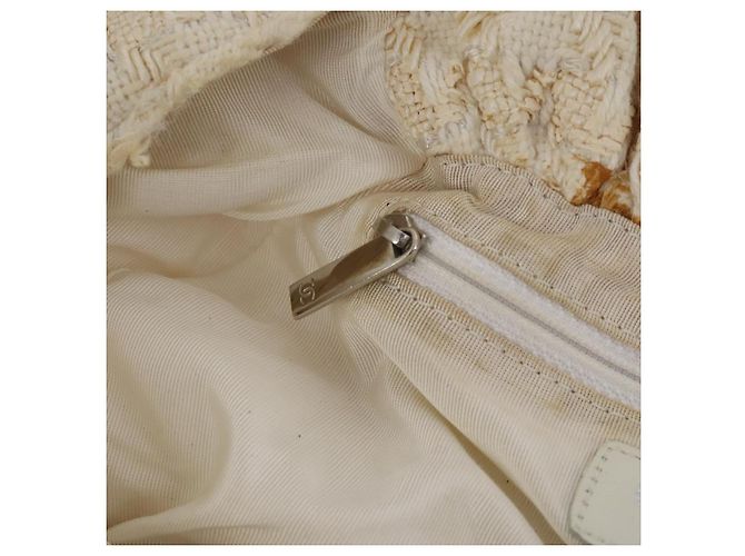 Bolso CHANEL Tweed Blanco Plata CC Auth 196872 - vista 19