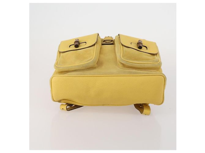 Zaino GUCCI Bamboo Suede Yellow Gold 003 58 0016 Auth 200716A D'oro Giallo - vista 11