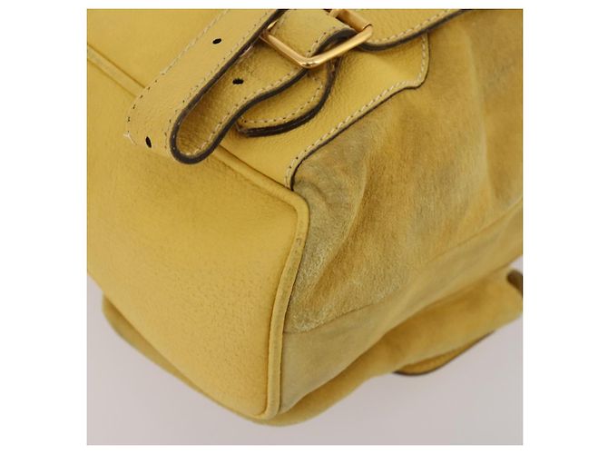 Zaino GUCCI Bamboo Suede Yellow Gold 003 58 0016 Auth 200716A D'oro Giallo - vista 14
