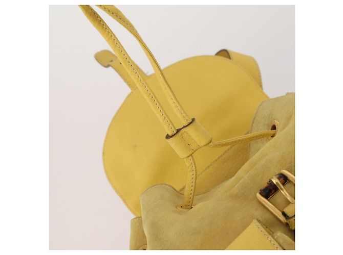 Zaino GUCCI Bamboo Suede Yellow Gold 003 58 0016 Auth 200716A D'oro Giallo - vista 17