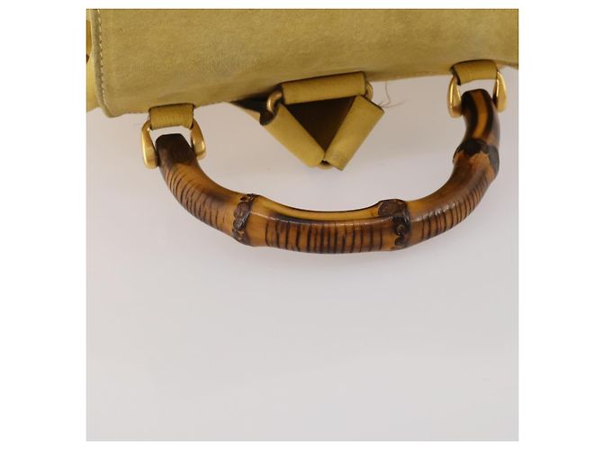 Zaino GUCCI Bamboo Suede Yellow Gold 003 58 0016 Auth 200716A D'oro Giallo - vista 7