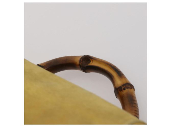 Zaino GUCCI Bamboo Suede Yellow Gold 003 58 0016 Auth 200716A D'oro Giallo - vista 8