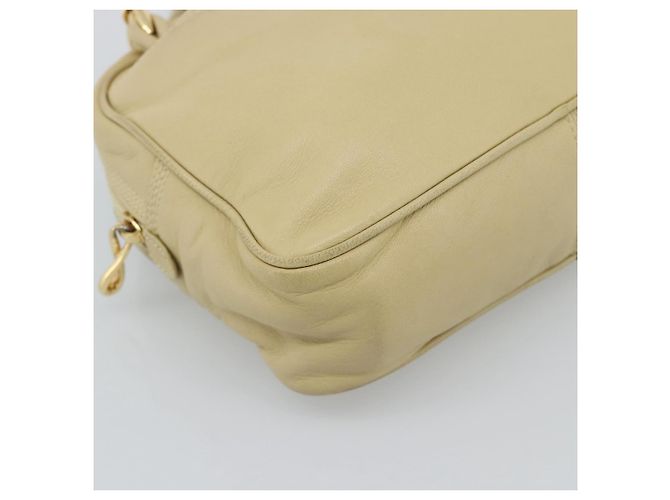 Borsa a tracolla con catena LOEWE in pelle beige oro autentica 192241A D'oro - vista 11