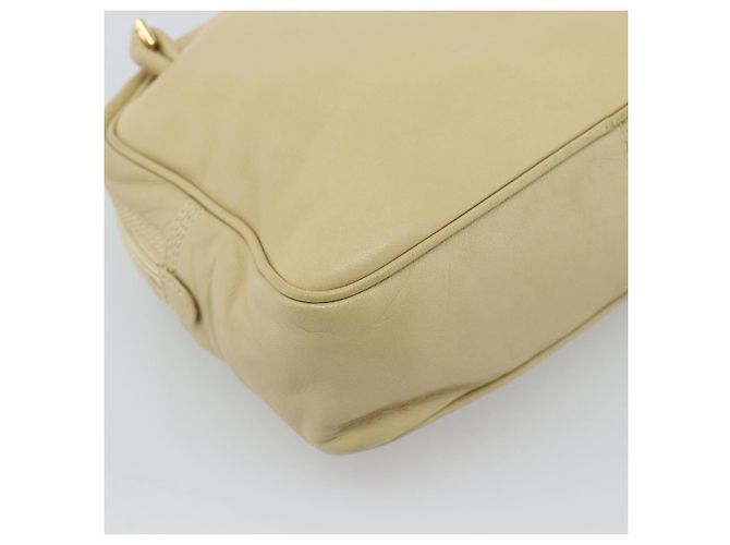 Borsa a tracolla con catena LOEWE in pelle beige oro autentica 192241A D'oro - vista 13