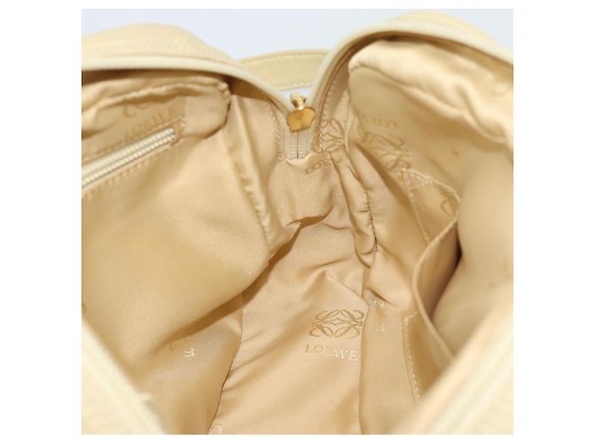 Borsa a tracolla con catena LOEWE in pelle beige oro autentica 192241A D'oro - vista 17