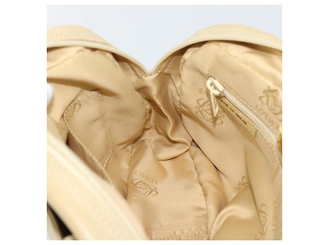Borsa a tracolla con catena LOEWE in pelle beige oro autentica 192241A D'oro - vista 18