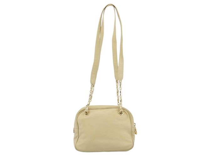 Borsa a tracolla con catena LOEWE in pelle beige oro autentica 192241A D'oro - vista 3