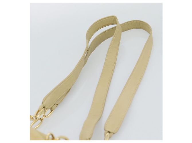 Borsa a tracolla con catena LOEWE in pelle beige oro autentica 192241A D'oro - vista 8