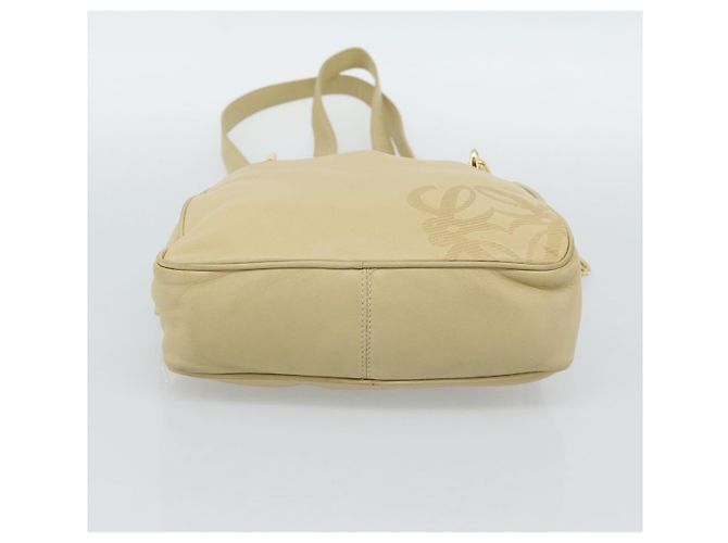 Borsa a tracolla con catena LOEWE in pelle beige oro autentica 192241A D'oro - vista 9