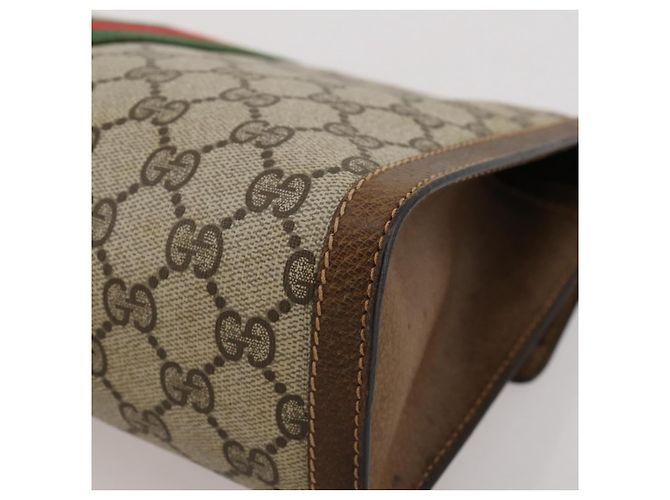 Borsa GUCCI GG Supreme Web Sherry Line PVC Beige Gold 37 014 3087 Auth 205150A - vista 15