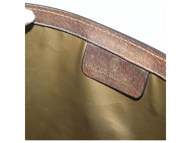 Borsa GUCCI GG Supreme Web Sherry Line PVC Beige Gold 37 014 3087 Auth 205150A - vista 20