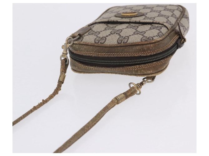 Borsa a tracolla GUCCI GG Supreme PVC Beige Gold 001 23 151 Auth 202680 D'oro - vista 8