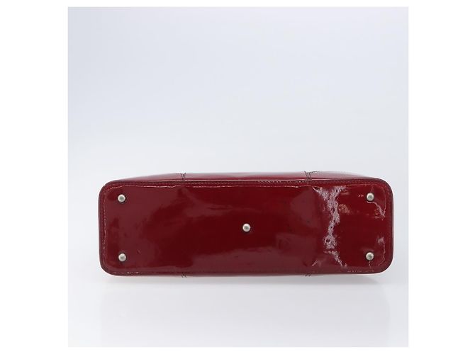 BURBERRY Handtasche aus Lackleder rot silber Auth 203652 - Ansicht 10