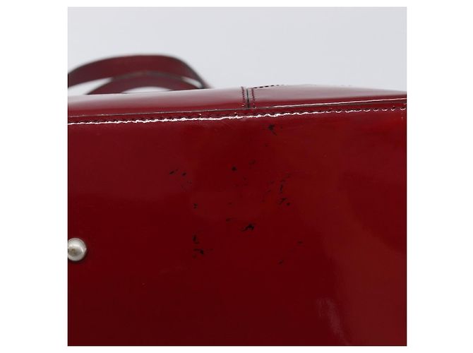 BURBERRY Handtasche aus Lackleder rot silber Auth 203652 - Ansicht 11