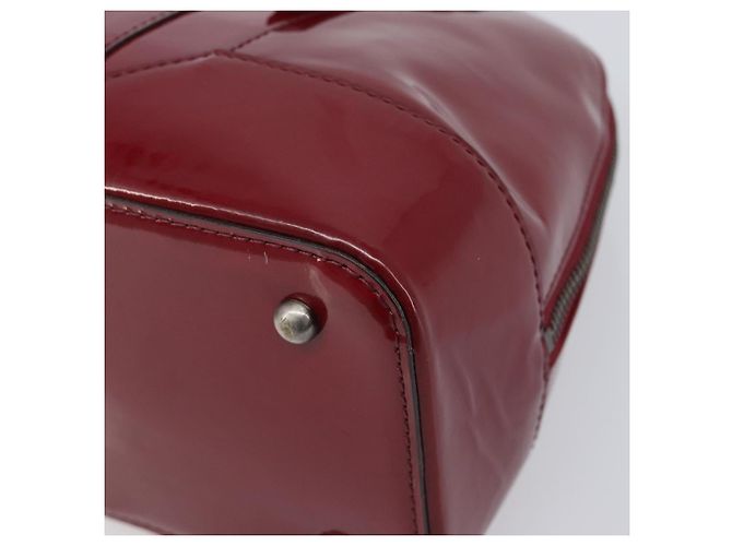 BURBERRY Handtasche aus Lackleder rot silber Auth 203652 - Ansicht 12