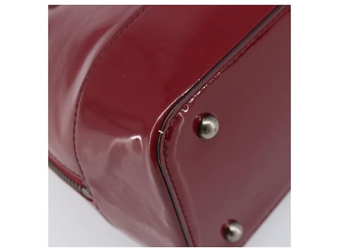 BURBERRY Handtasche aus Lackleder rot silber Auth 203652 - Ansicht 13