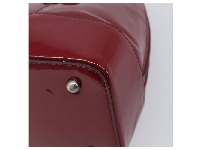 BURBERRY Handtasche aus Lackleder rot silber Auth 203652 - Ansicht 14