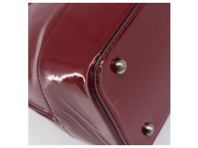 BURBERRY Handtasche aus Lackleder rot silber Auth 203652 - Ansicht 15