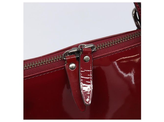 BURBERRY Handtasche aus Lackleder rot silber Auth 203652 - Ansicht 17