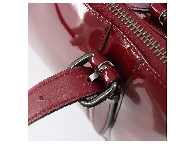 BURBERRY Handtasche aus Lackleder rot silber Auth 203652 - Ansicht 18