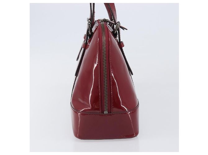BURBERRY Handtasche aus Lackleder rot silber Auth 203652 - Ansicht 4