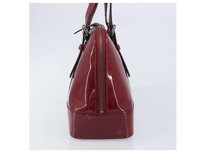 BURBERRY Handtasche aus Lackleder rot silber Auth 203652 - Ansicht 5