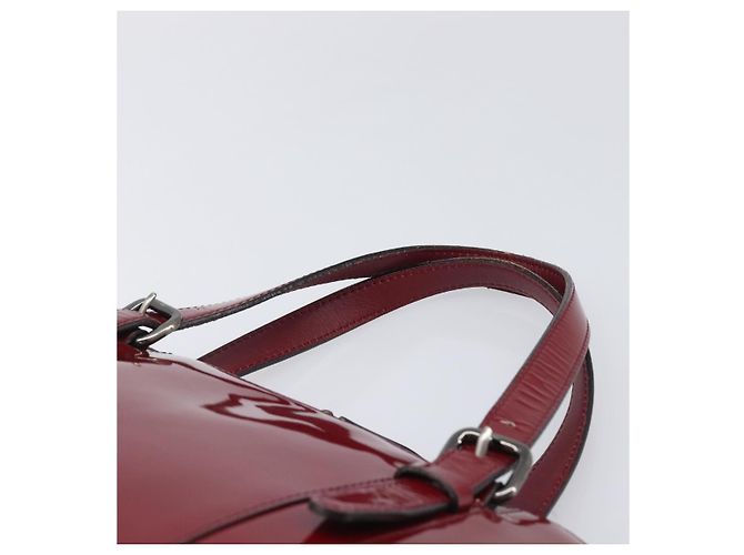BURBERRY Handtasche aus Lackleder rot silber Auth 203652 - Ansicht 8