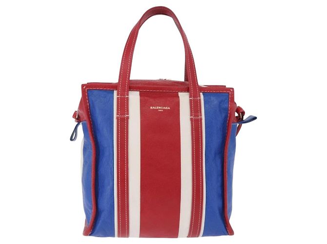 Borsa a mano BALENCIAGA Bazaar Shopper in pelle 2way Rossa Argento 443096 Auth 200727A Rosso - vista 2