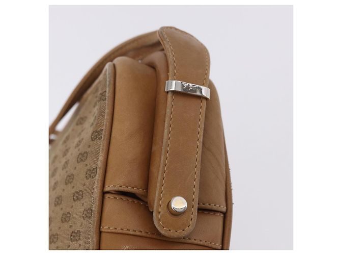Bolso de hombro GUCCI de lona Micro GG Beige y dorado 001 261 1055 Auth 203357 - vista 19