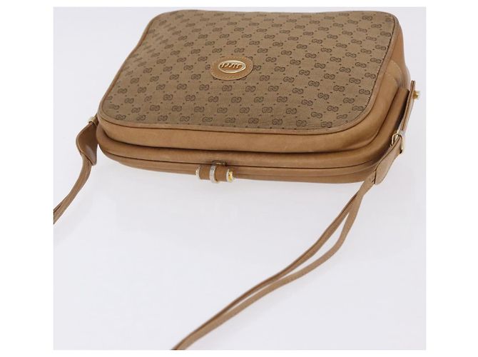 Bolso de hombro GUCCI de lona Micro GG Beige y dorado 001 261 1055 Auth 203357 - vista 7