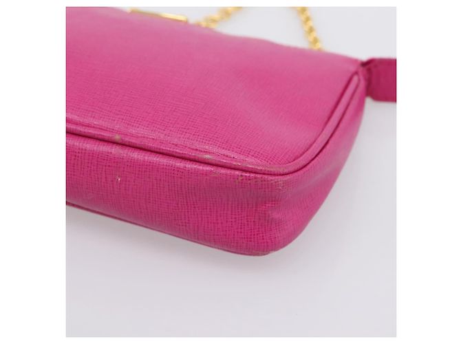 FENDI Accessoire-Tasche Leder Pink Gold Auth 204323A Golden - Ansicht 10