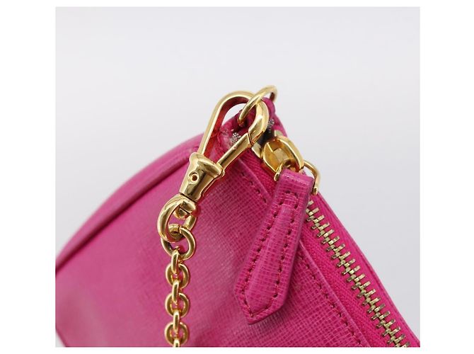 FENDI Accessoire-Tasche Leder Pink Gold Auth 204323A Golden - Ansicht 15