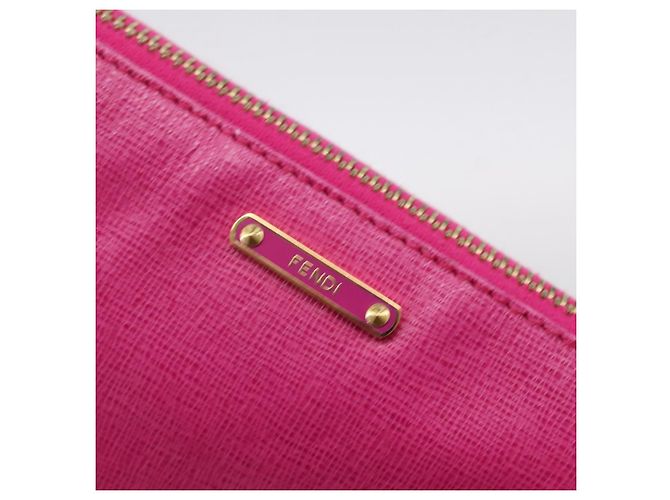 FENDI Accessoire-Tasche Leder Pink Gold Auth 204323A Golden - Ansicht 16