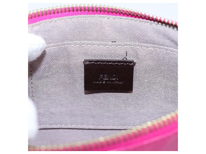 FENDI Accessoire-Tasche Leder Pink Gold Auth 204323A Golden - Ansicht 17