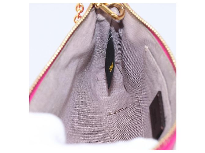 FENDI Accessoire-Tasche Leder Pink Gold Auth 204323A Golden - Ansicht 20