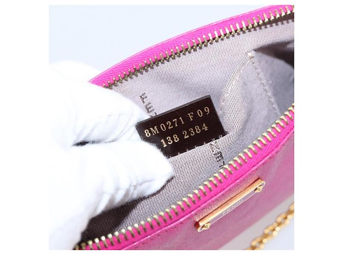 FENDI Accessoire-Tasche Leder Pink Gold Auth 204323A Golden - Ansicht 22