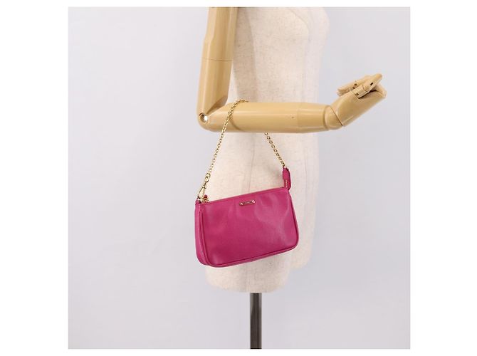 FENDI Accessoire-Tasche Leder Pink Gold Auth 204323A Golden - Ansicht 23