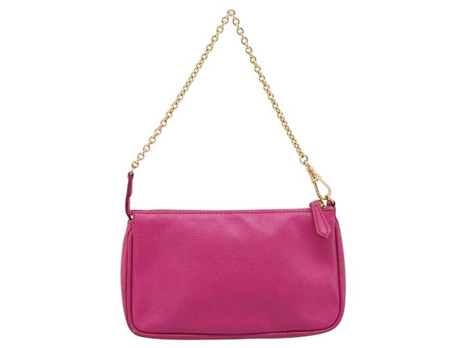 FENDI Accessoire-Tasche Leder Pink Gold Auth 204323A Golden - Ansicht 3
