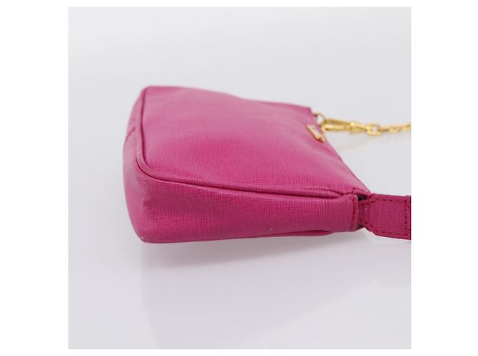 FENDI Accessoire-Tasche Leder Pink Gold Auth 204323A Golden - Ansicht 5