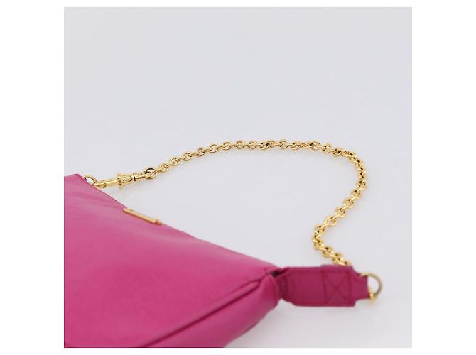 FENDI Accessoire-Tasche Leder Pink Gold Auth 204323A Golden - Ansicht 8