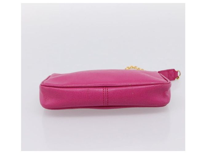 FENDI Accessoire-Tasche Leder Pink Gold Auth 204323A Golden - Ansicht 9