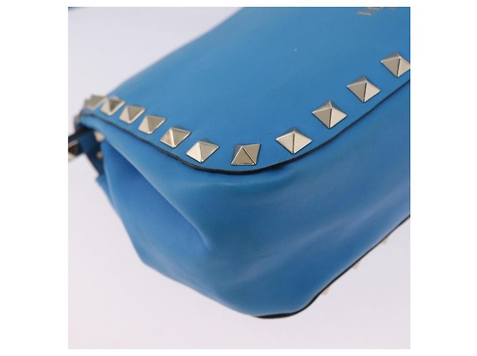 Borsa a tracolla VALENTINO Studs in pelle blu e oro autentica 205104V D'oro - vista 15