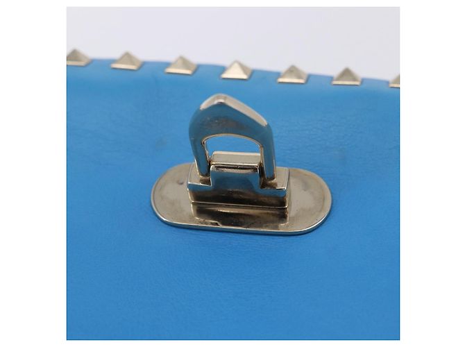 Borsa a tracolla VALENTINO Studs in pelle blu e oro autentica 205104V D'oro - vista 20