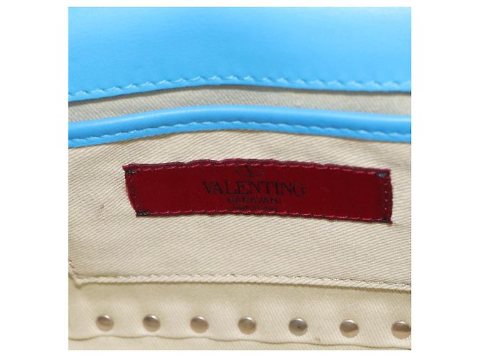 Borsa a tracolla VALENTINO Studs in pelle blu e oro autentica 205104V D'oro - vista 21