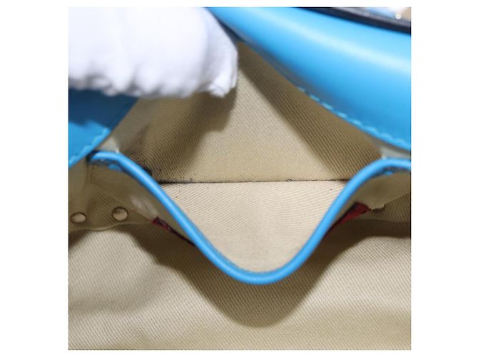 Borsa a tracolla VALENTINO Studs in pelle blu e oro autentica 205104V D'oro - vista 24