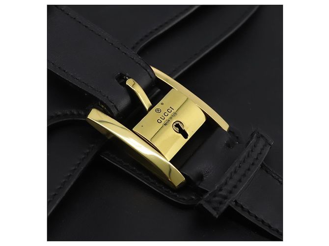 Borsa GUCCI in pelle nera e oro 101676 Auth am12616V Nero D'oro - vista 15