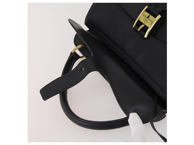 Borsa GUCCI in pelle nera e oro 101676 Auth am12616V Nero D'oro - vista 16